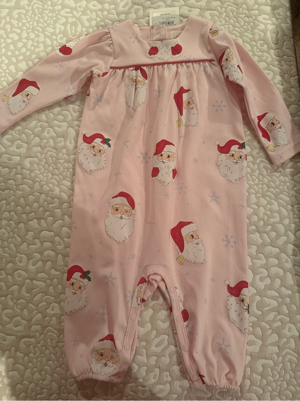 The Beaufort Bonnet Company Pink Santa Print One-Piece
